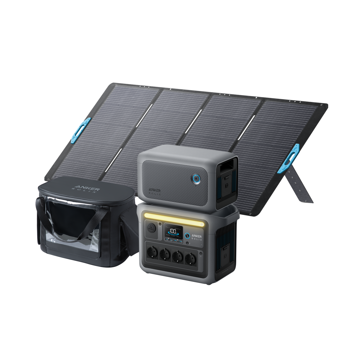 Anker SOLIX C1000 + Erweiterungsakku + PS400 Solarpanel + Wasserdicht Tragetasche