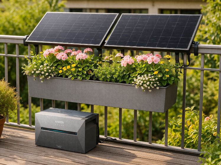 Balkonkraftwerk im Blumenkasten