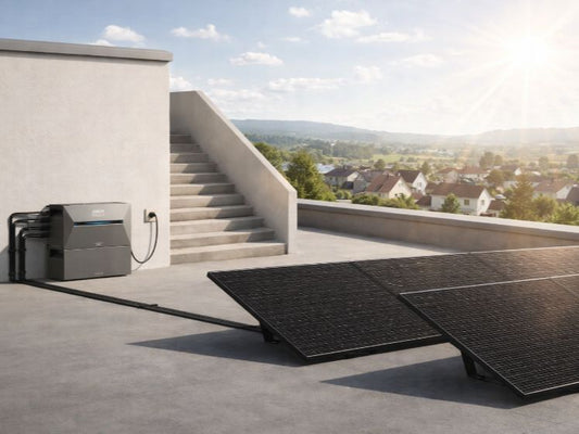 Dachterrasse Solaranlage Landsicht