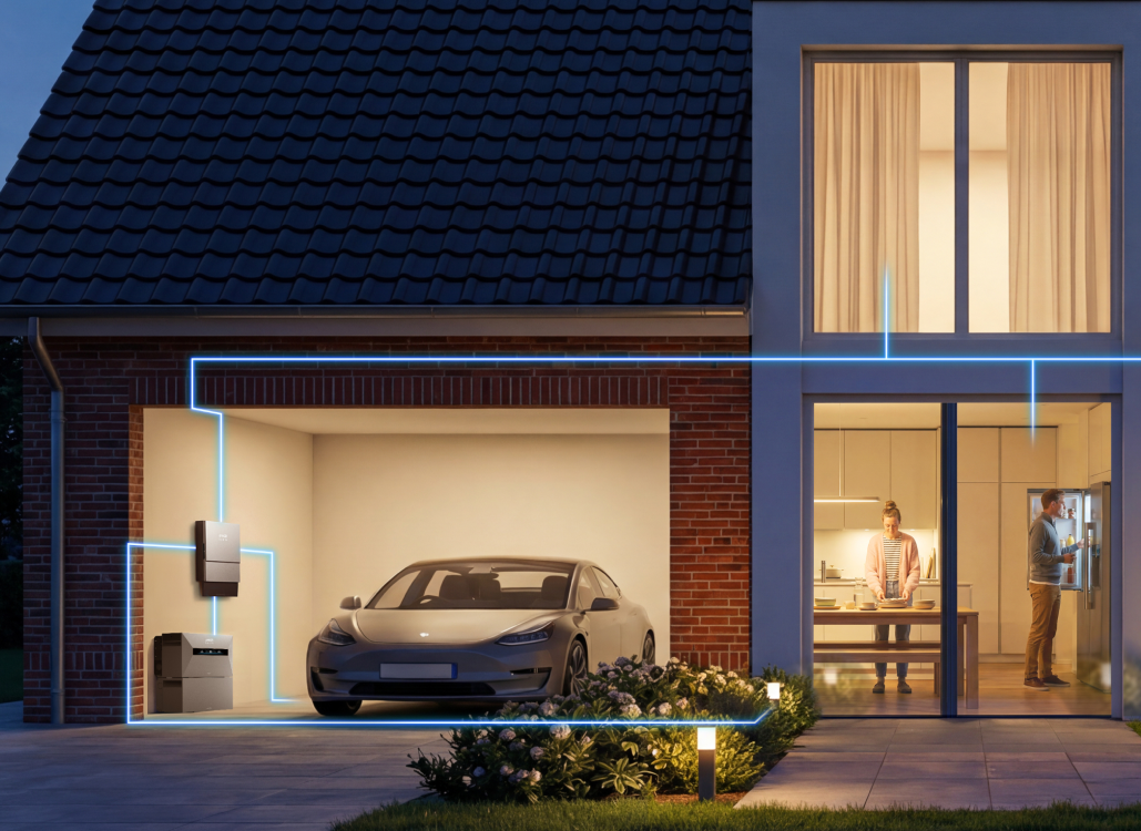 Notstromversorgung eines Hauses bei Stromausfall durch einen Stromspeicher