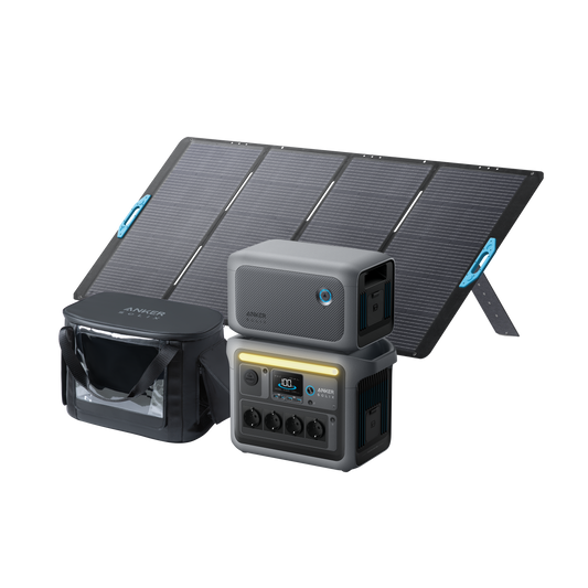 Anker SOLIX C1000 + Erweiterungsakku + PS400 Solarpanel + Wasserdicht Tragetasche