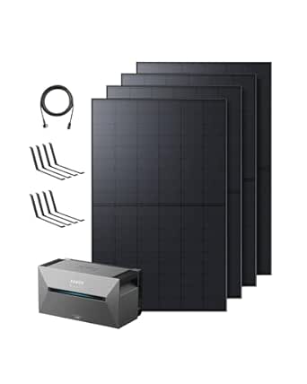 Anker SOLIX Balkonkraftwerk mit Speicher (1740W | 1600Wh), Solarbank 2 E1600 Pro (1600Wh), 4× RS40T Bifaziales Solarpanel (435W)