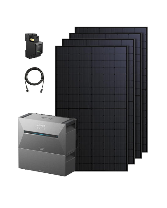 Anker SOLIX Balcony Power Station with Memory, Solar Bank 3 E2700 Pro (2680Wh), BP2700 (2680Wh), 4 x 500W Solar Panels, 4 MPPTs (3600W), up to 16kWh, 1200W Bi-Directional, Anker Intelligence, Plug & Play
