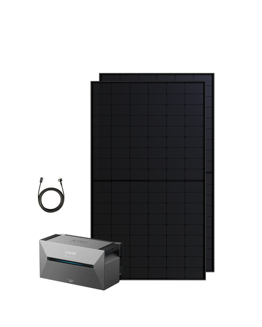 Anker SOLIX Balkonkraftwerk mit Speicher (1170W | 1600Wh), Solarbank 2 E1600 Plus (1600Wh), 2× RS50S Bifaziales Solarpanel (500W)