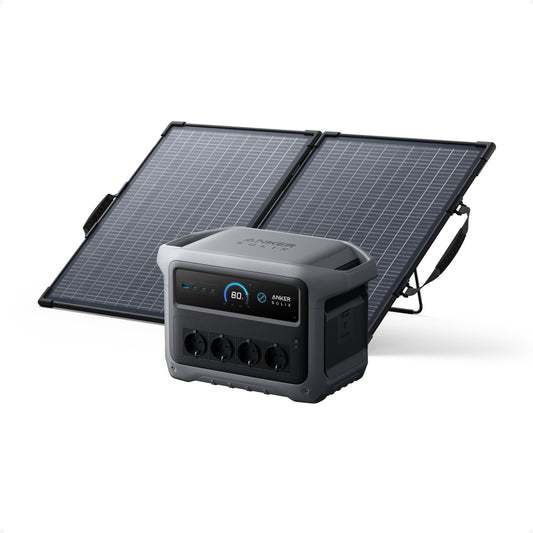 Anker SOLIX C1000 Gen 2 Tragbare Powerstation mit 100W Solarpanel
